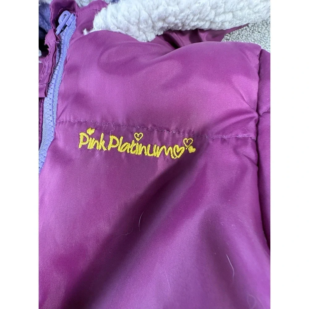 Pink Platinum‎ Toddler Girls 18-24 Months Purple One Piece Snowsuit Hooded Lined